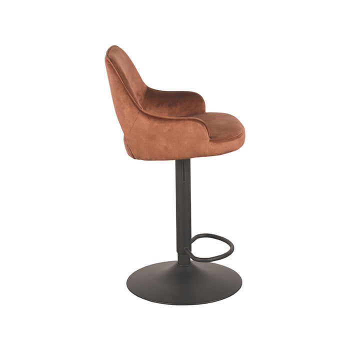 LABEL51 - Barkruk Fer - Rust Velours - Zwart Metaal