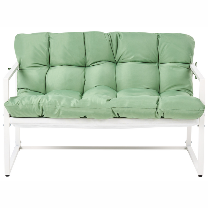 Beliani - GARDA - Loungeset - Groen|Wit - Staal