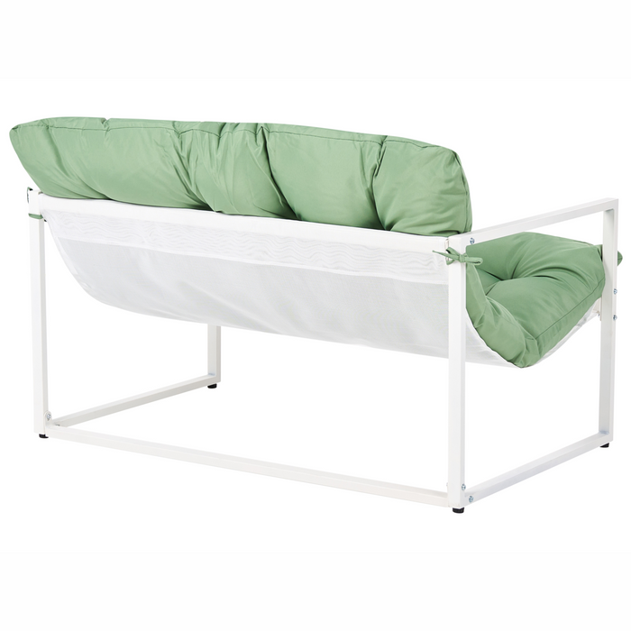 Beliani - GARDA - Loungeset - Groen|Wit - Staal
