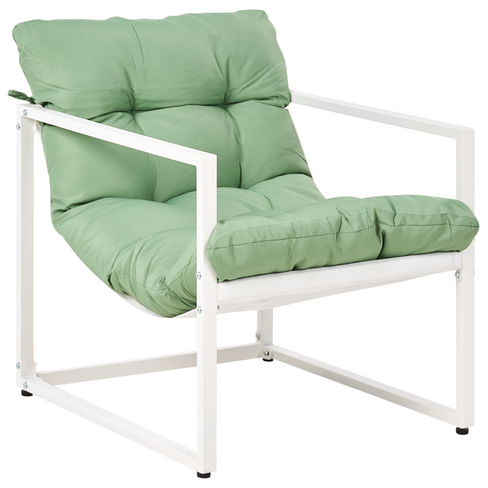 Beliani - GARDA - Loungeset - Groen|Wit - Staal