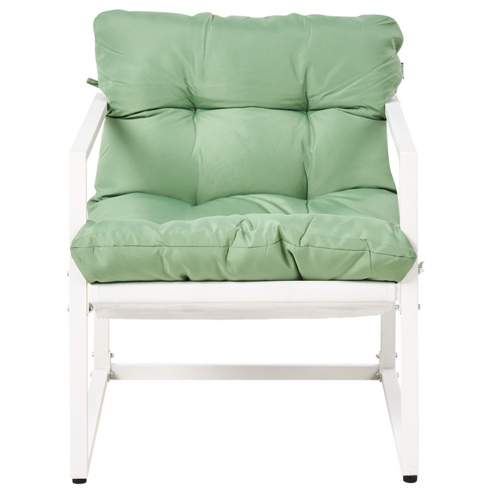 Beliani - GARDA - Loungeset - Groen|Wit - Staal