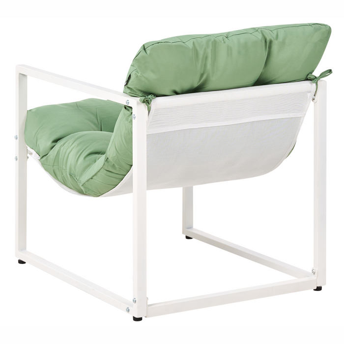 Beliani - GARDA - Loungeset - Groen|Wit - Staal