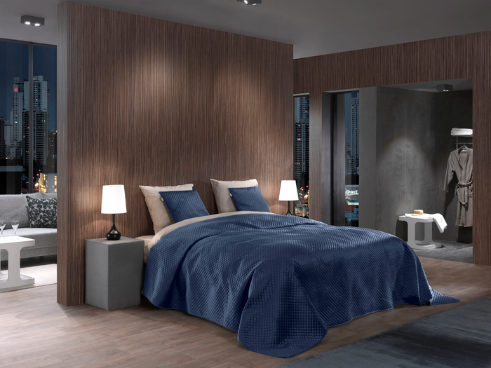 Yellow Bedsprei Victoria - navy blue