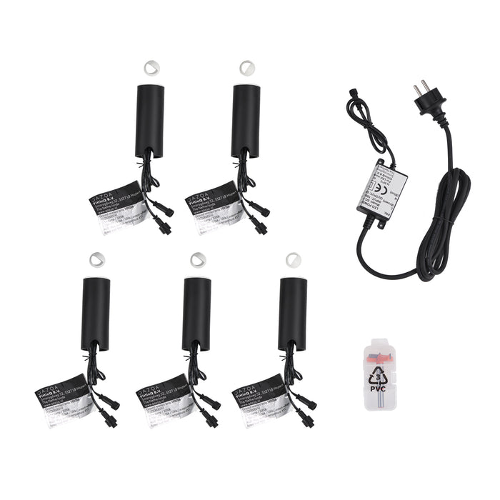 QAZQA Set van 5 moderne grondspots wit incl. LED IP67 - Linsey