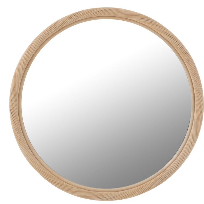 J-Line spiegel Rond - rotan|glas - naturel - large - Ø 81 c