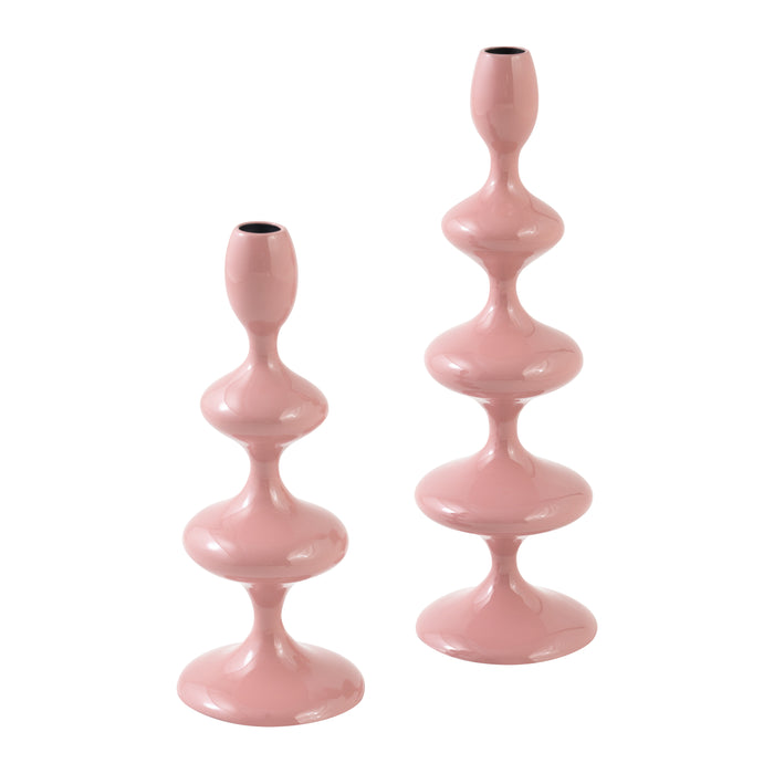 by fonQ Droplet Kandelaar - Set van 2 - Rose Tan