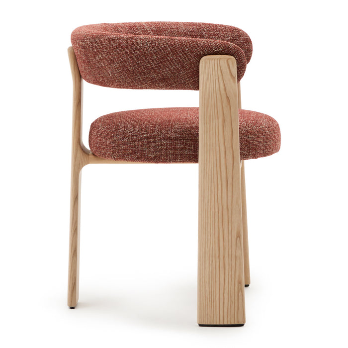 Kave Home Granite Eetkamerstoel - Terracotta / Licht Essenhout