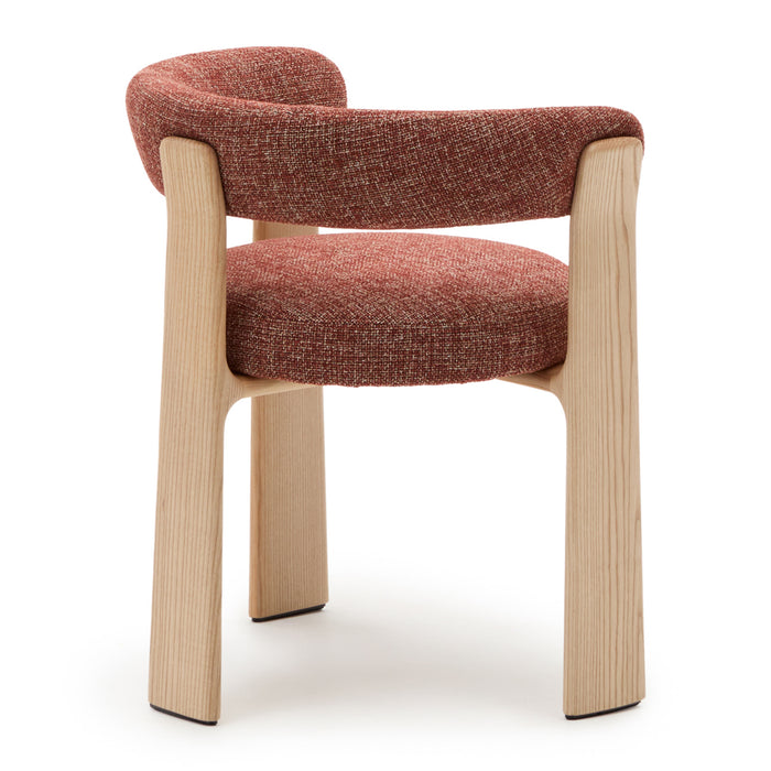 Kave Home Granite Eetkamerstoel - Terracotta / Licht Essenhout