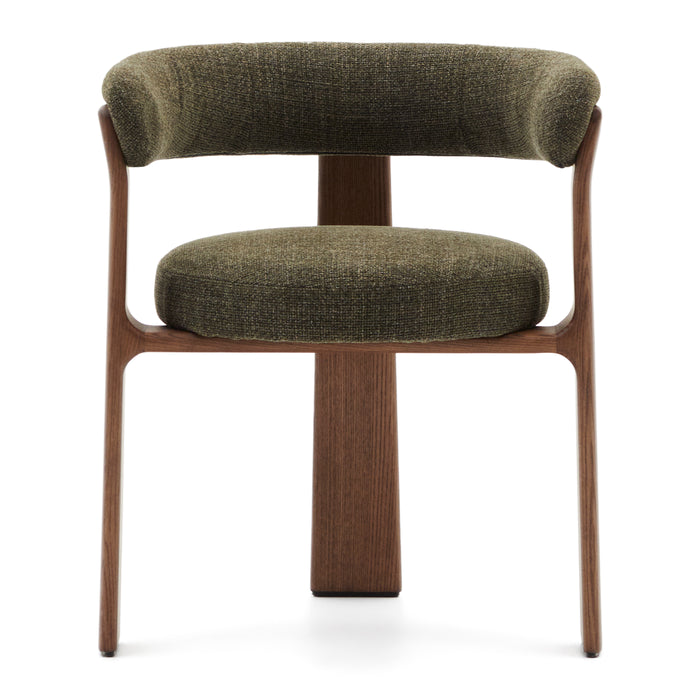 Kave Home Granite Eetkamerstoel - Groen / Donker Essenhout