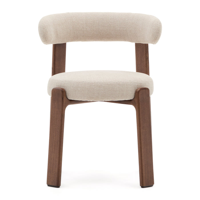 Kave Home Granite Eetkamerstoel - Beige / Donker Essenhout