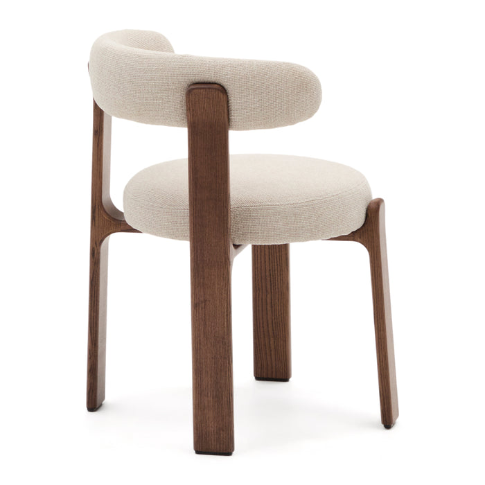 Kave Home Granite Eetkamerstoel - Beige / Donker Essenhout