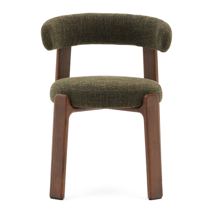 Kave Home Granite Eetkamerstoel - Groen / Donker Essenhout