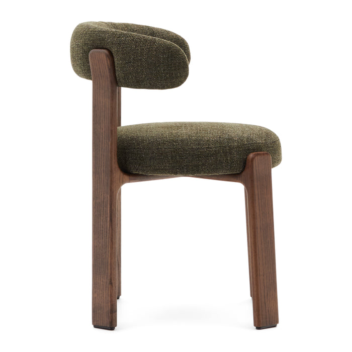 Kave Home Granite Eetkamerstoel - Groen / Donker Essenhout