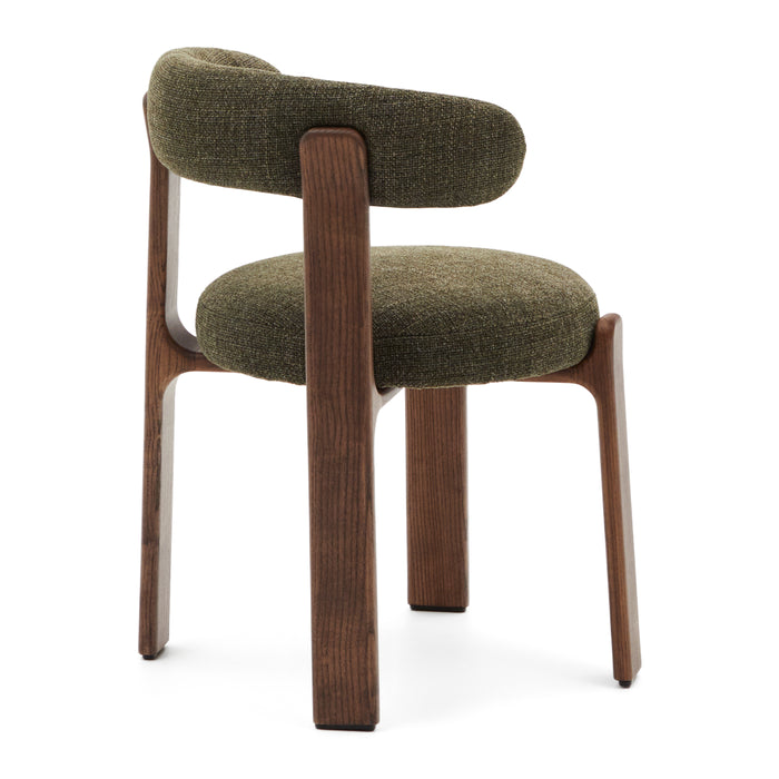 Kave Home Granite Eetkamerstoel - Groen / Donker Essenhout