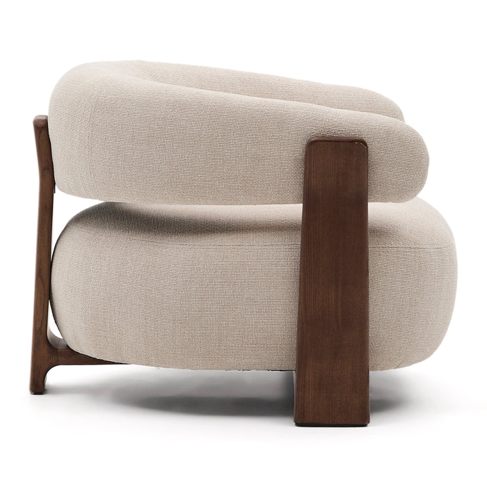 Kave Home Granite Fauteuil - Beige / Donkerbruin