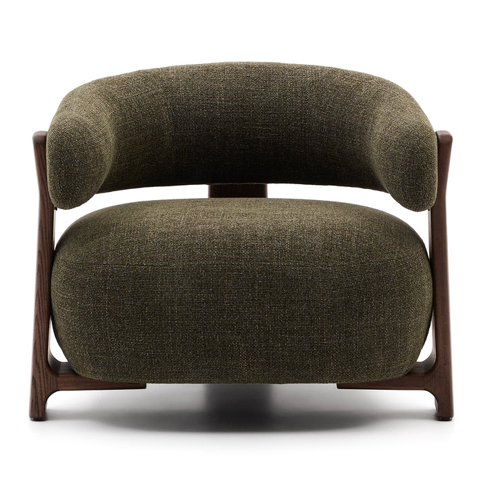 Kave Home Granite Fauteuil - Groen / Donkerbruin