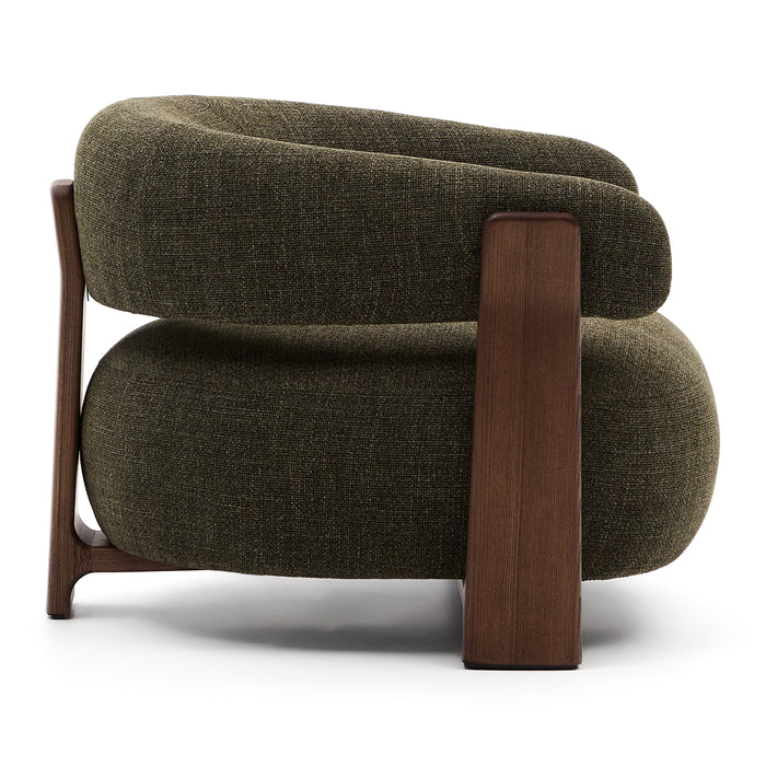 Kave Home Granite Fauteuil - Groen / Donkerbruin