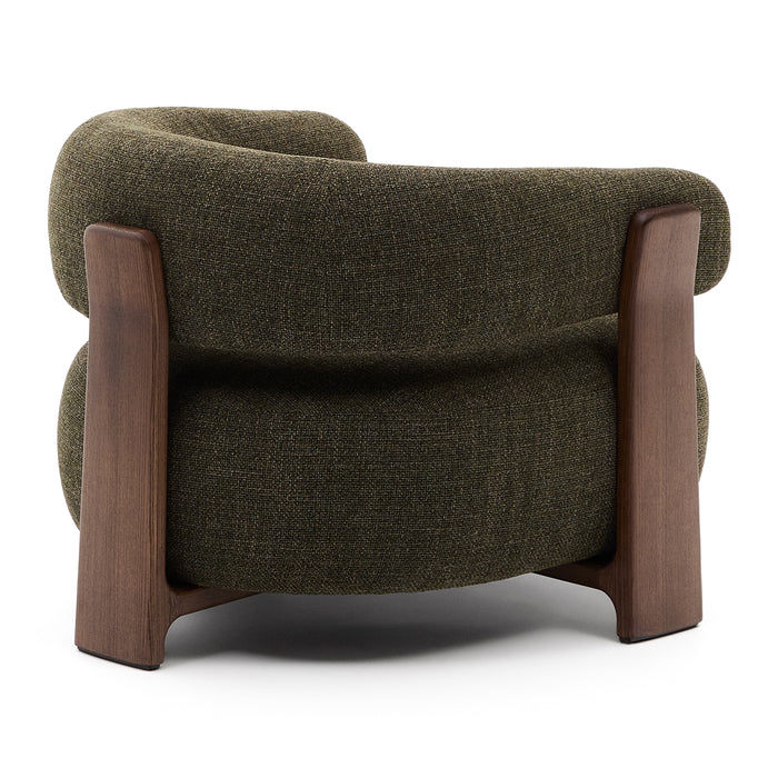 Kave Home Granite Fauteuil - Groen / Donkerbruin