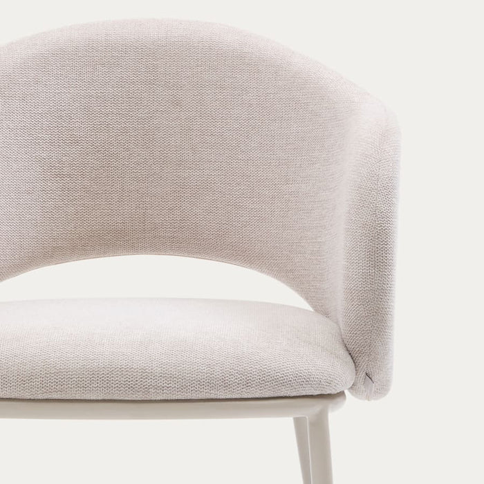 Kave Home Maina Eetkamerstoel - Chenille / Beige