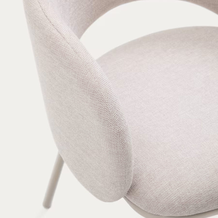 Kave Home Maina Eetkamerstoel - Chenille / Beige