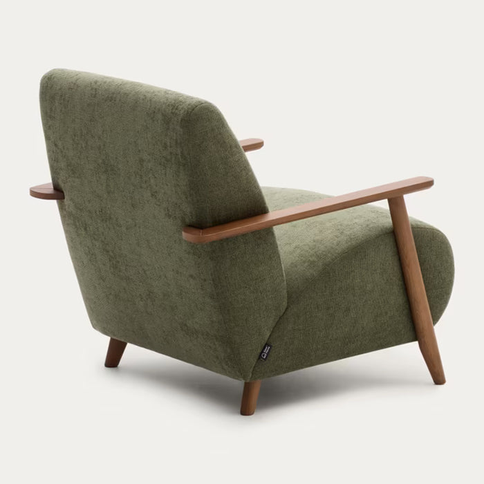 Kave Home Meghan Fauteuil - Groen / Donkerbruin