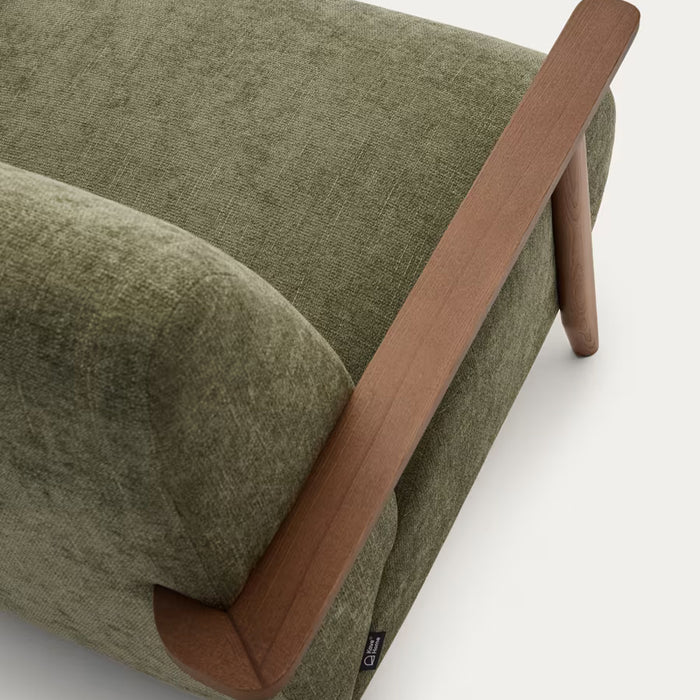 Kave Home Meghan Fauteuil - Groen / Donkerbruin