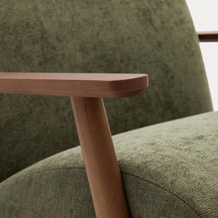 Kave Home Meghan Fauteuil - Groen / Donkerbruin