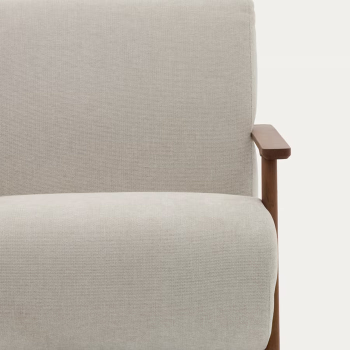 Kave Home Meghan Fauteuil - Wit / Donkerbruin