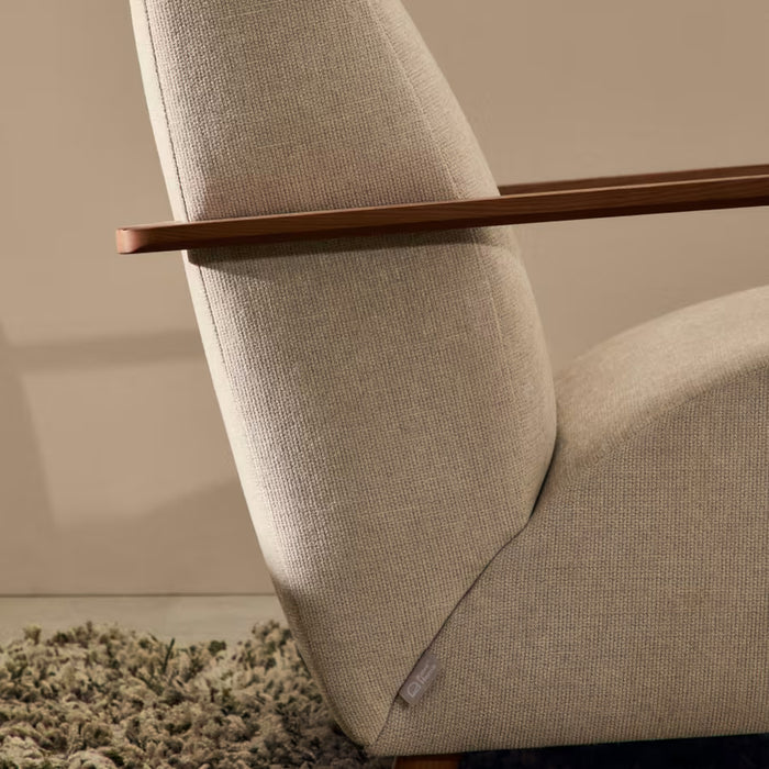 Kave Home Meghan Fauteuil - Wit / Donkerbruin