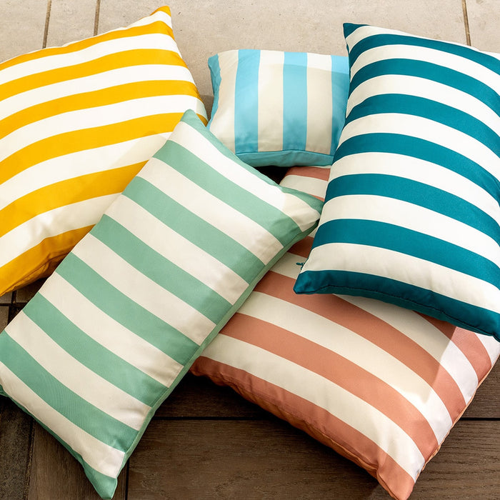 Outdoor Kussenhoes 30x50 cm groen Gestreept