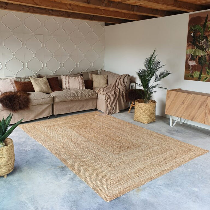 Mrcarpet Jute Vloerkleed Rechthoek naturel 140 x 200cm