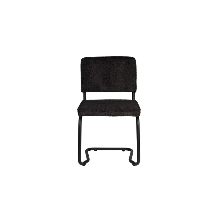 Zuiver Ridge Kink Eetkamerstoelen Soft Zwart - Set van 2