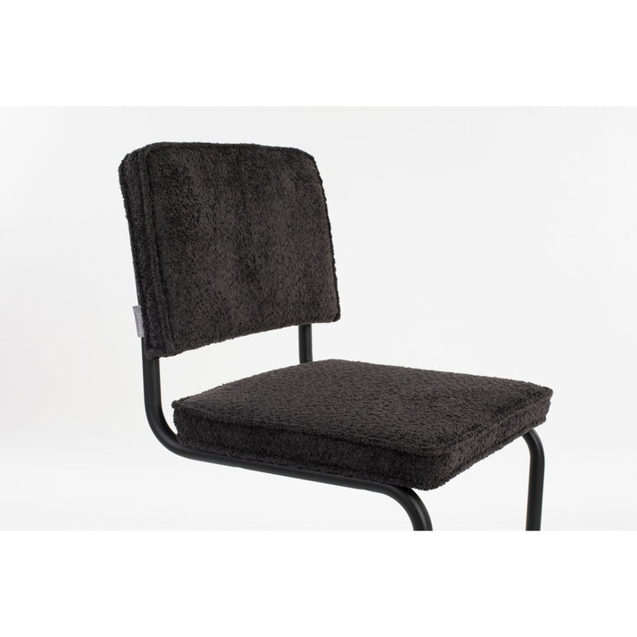 Zuiver Ridge Kink Eetkamerstoelen Soft Zwart - Set van 2