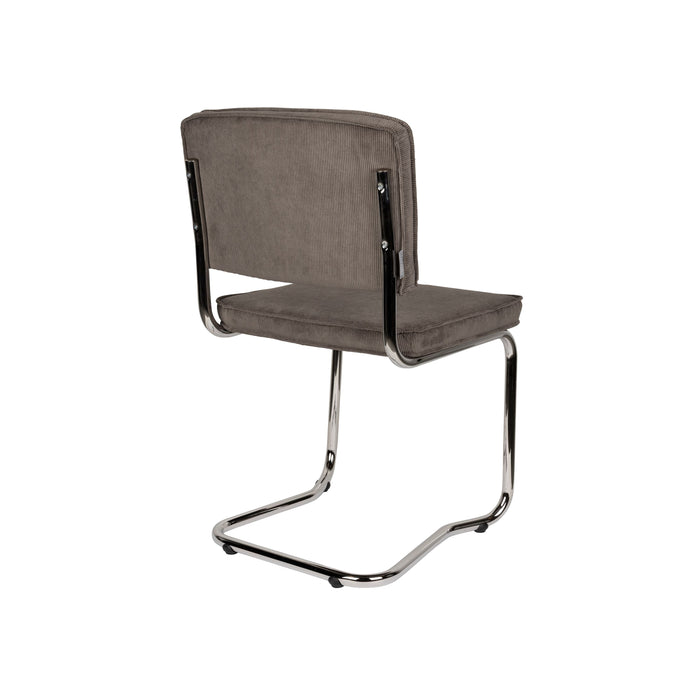 Zuiver Ridge Rib Kink Eetkamerstoelen Grijs - Set van 2