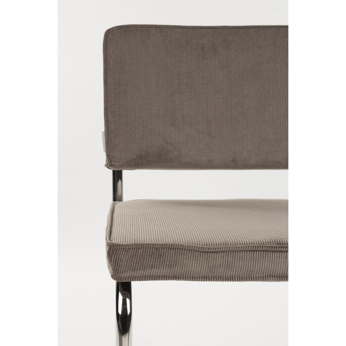 Zuiver Ridge Rib Kink Eetkamerstoelen Grijs - Set van 2