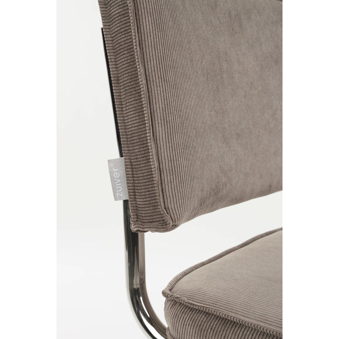 Zuiver Ridge Rib Kink Eetkamerstoelen Grijs - Set van 2