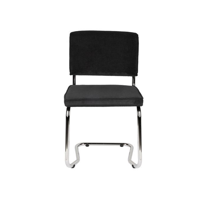 Zuiver Ridge Rib Kink Eetkamerstoelen Zwart - Set van 2