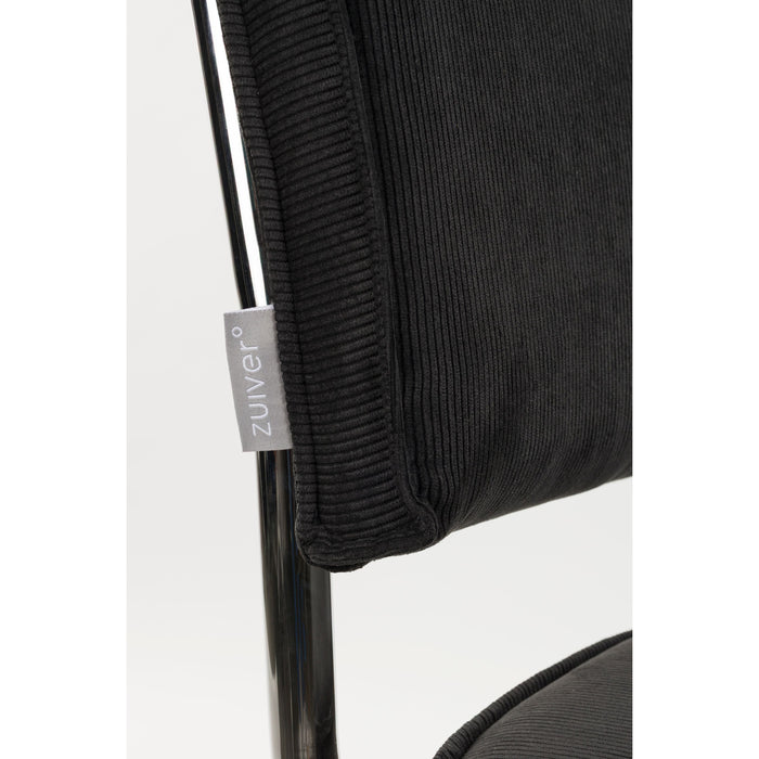 Zuiver Ridge Rib Kink Eetkamerstoelen Zwart - Set van 2