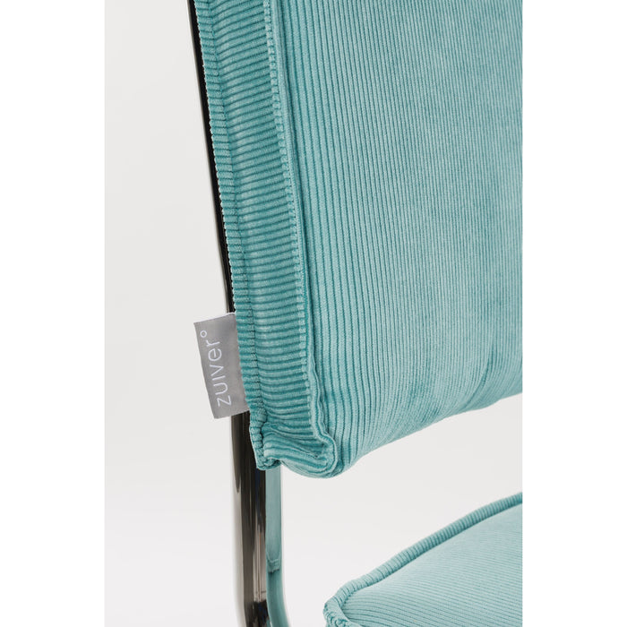 Zuiver Ridge Rib Kink Eetkamerstoelen Blauw - Set van 2