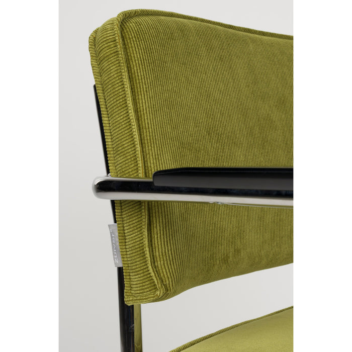 Zuiver Ridge Rib Eetkamerstoelen armleuning Groen - Set van 2