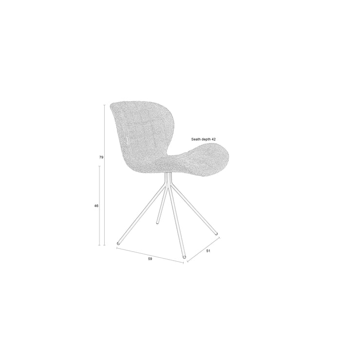 Zuiver OMG Eetkamerstoelen Soft Off White - Set van 2
