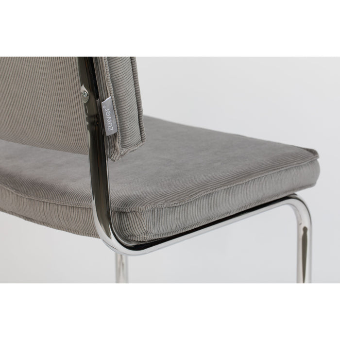 Zuiver Ridge Rib Eetkamerstoelen Lichtgrijs - Set van 2