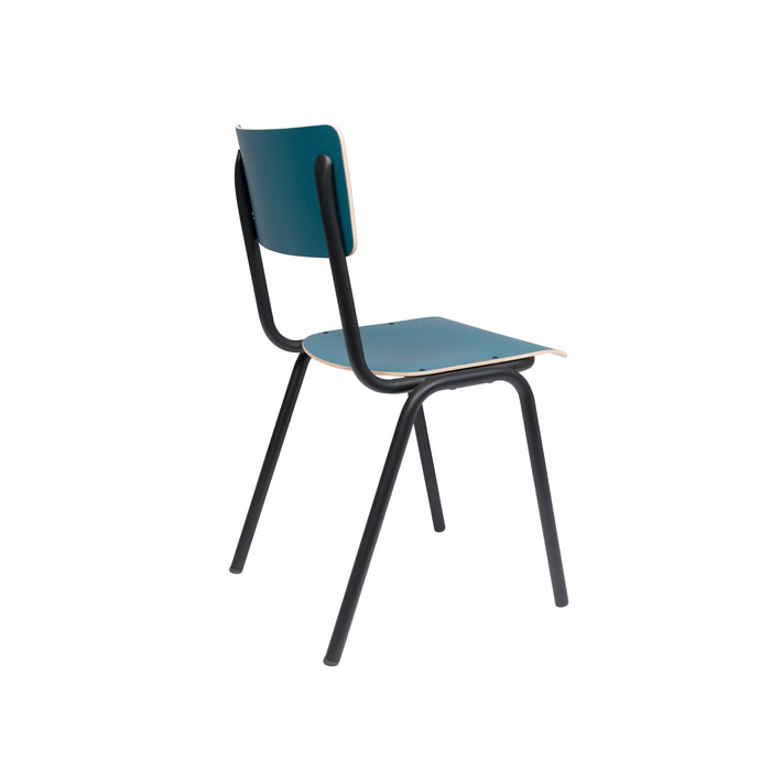 Zuiver Back To School Eetkamerstoelen Mat Blauw - Set van 4