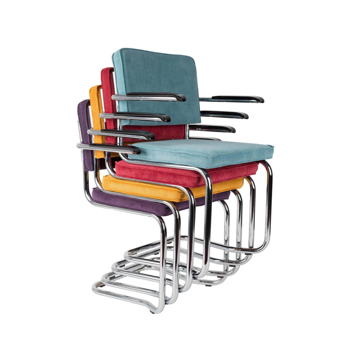 Zuiver Set van 2 eetkamerstoelen Ridge Rib Kink