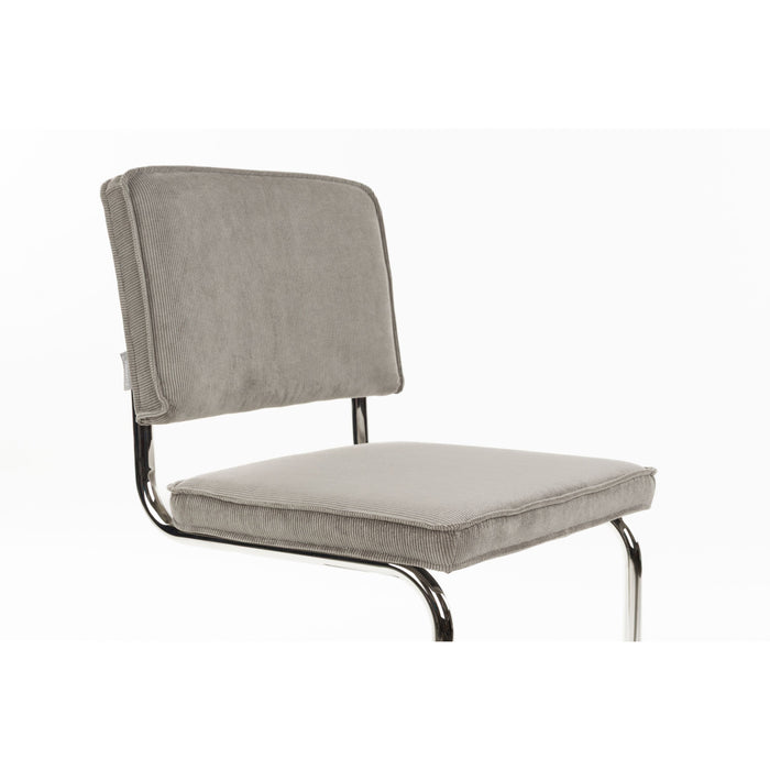 Zuiver Ridge Rib Kink Eetkamerstoelen Lichtgrijs - Set van 2