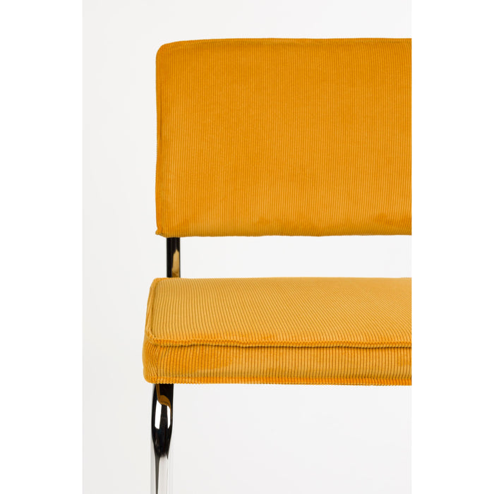 Zuiver Ridge Rib Kink Eetkamerstoelen Geel - Set van 2