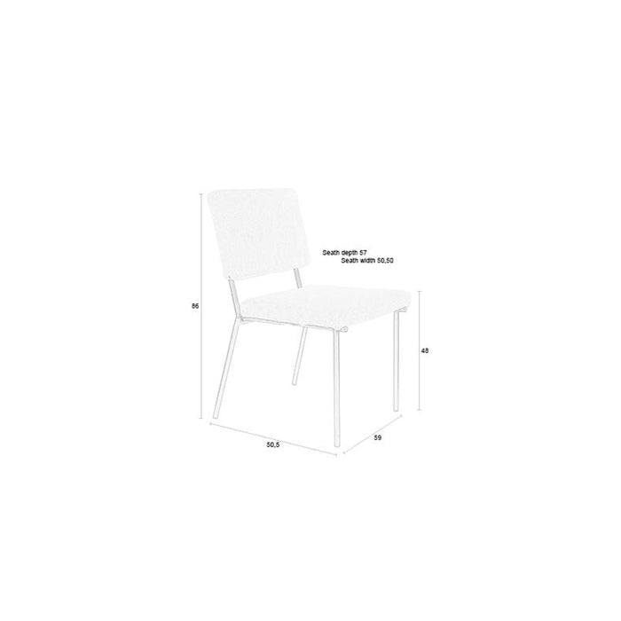 Zuiver Fellow Eetkamerstoelen Off-White - Set van 2 - Off White
