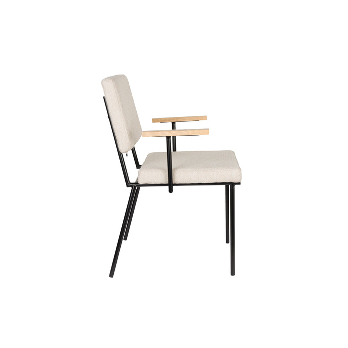 Zuiver Fellow Eetkamerstoelen armleuning Off-White - Set van 2 - Grijs