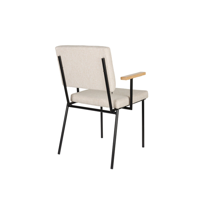 Zuiver Fellow Eetkamerstoelen armleuning Off-White - Set van 2 - Grijs
