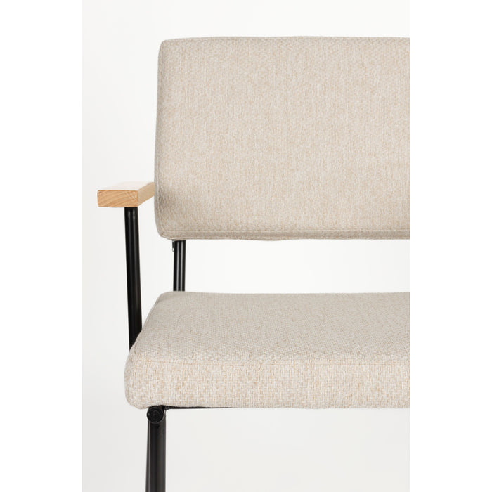 Zuiver Fellow Eetkamerstoelen armleuning Off-White - Set van 2 - Grijs